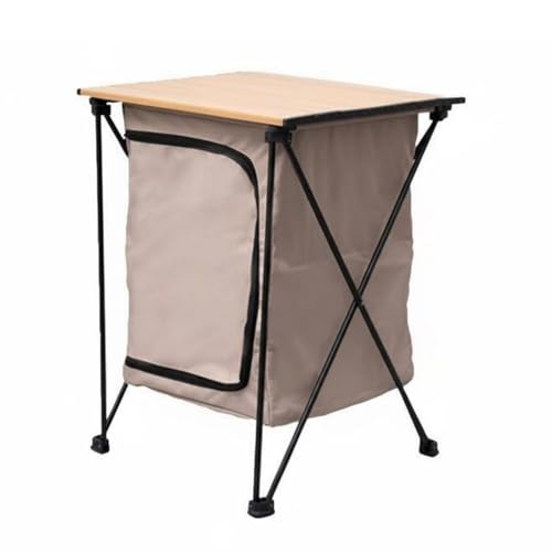 KiBcsLic Foldable Camping Storage Cabinet and Table