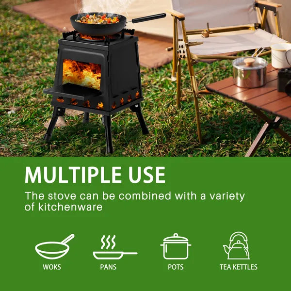 Portable Wood Burning Camping Stove 14.2 x 14.2 x 18.3 in