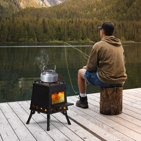 Portable Wood Burning Camping Stove 14.2 x 14.2 x 18.3 in