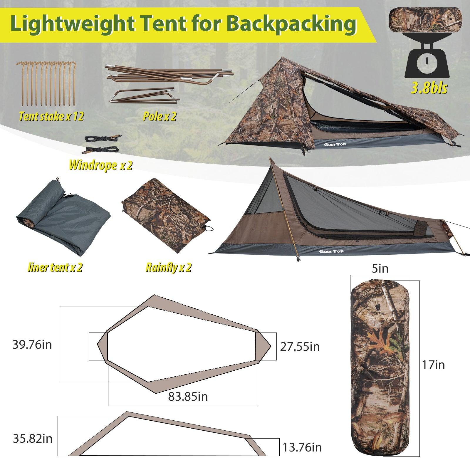 geertop zelt 3 personen GEERTOP 1 Person Bivy Tent – Lightweight Waterproof for Campingng, Regular - 84"L × 39"W × 36"H