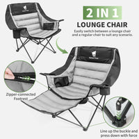 GEERTOP Oversized Camping Chair with Removable Footrest