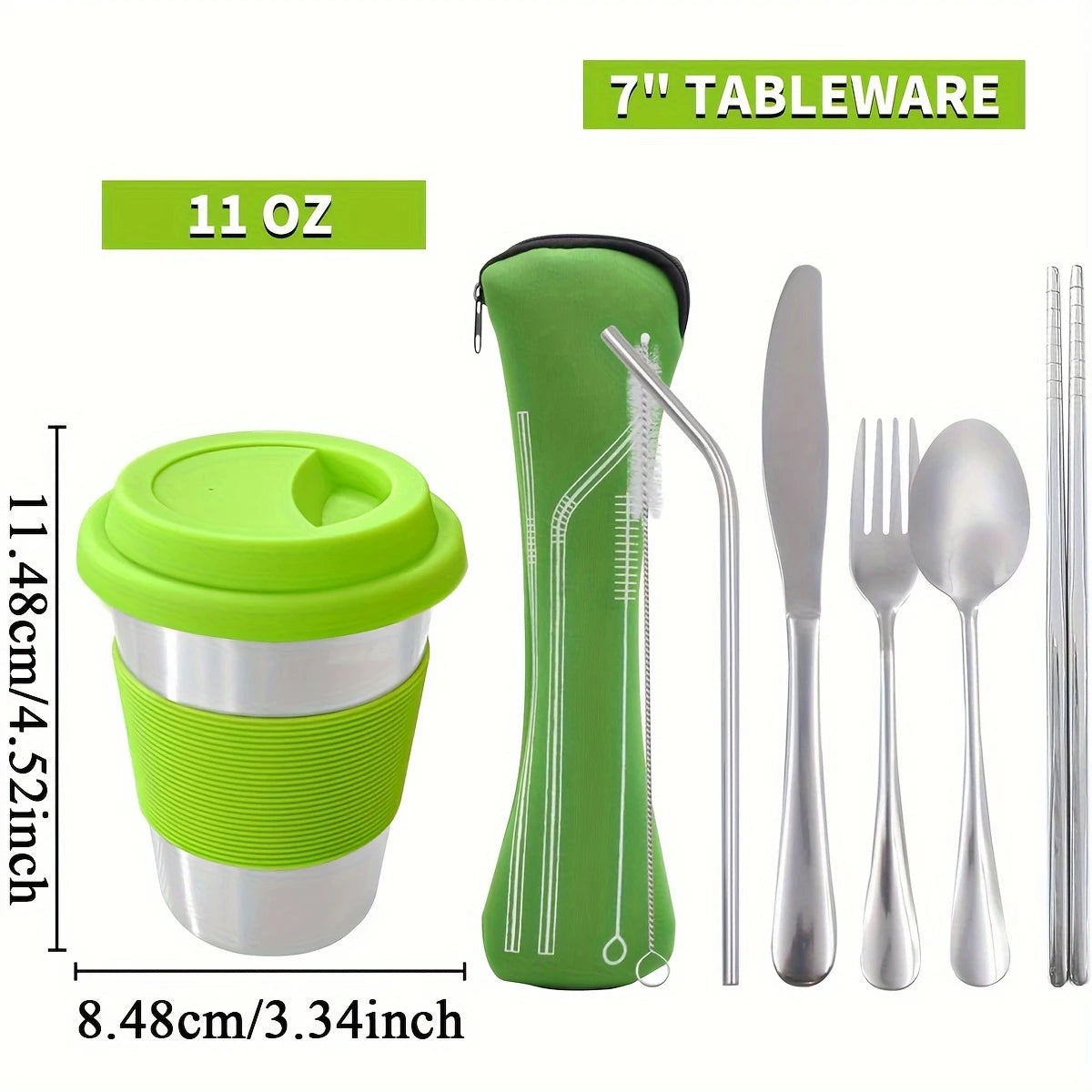 GEERTOP 10pcs Stainless Steel Camping Tableware Set