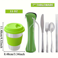 GEERTOP 10pcs Stainless Steel Camping Tableware Set