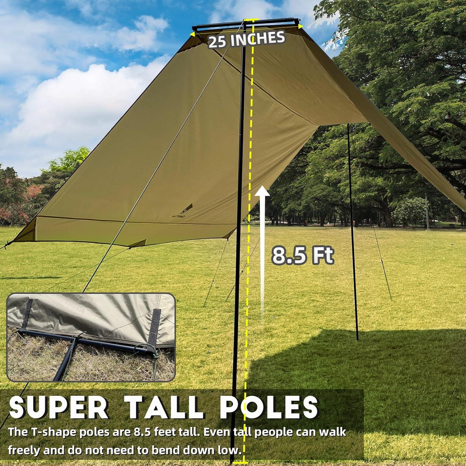 pelican rain tarp GEERTOP GEERTOP Waterproof Sunshade Canopy Camping Tarp, Without Pole