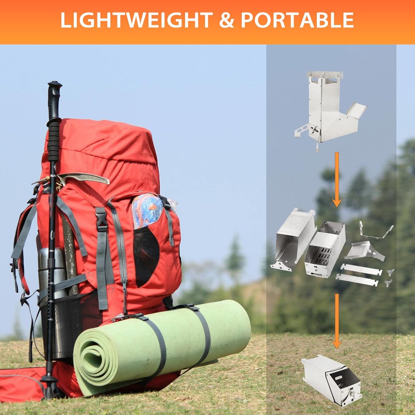 GEERTOP L-Shaped Folding Camping Stove