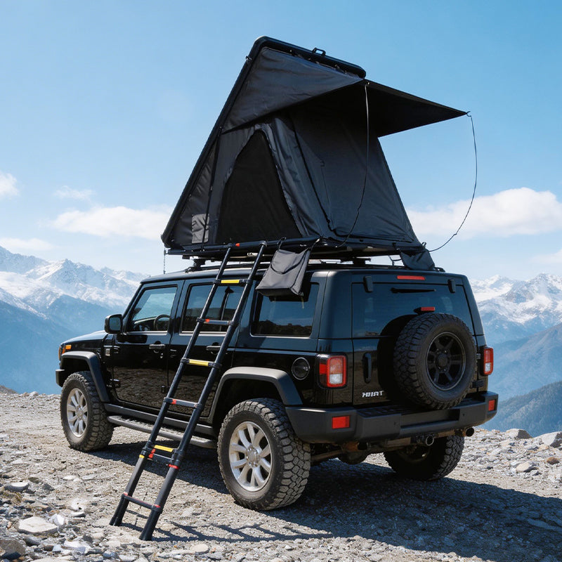 tent with sky view Geertop Ultra-Slim 8cm Aluminum RoofTop Tent