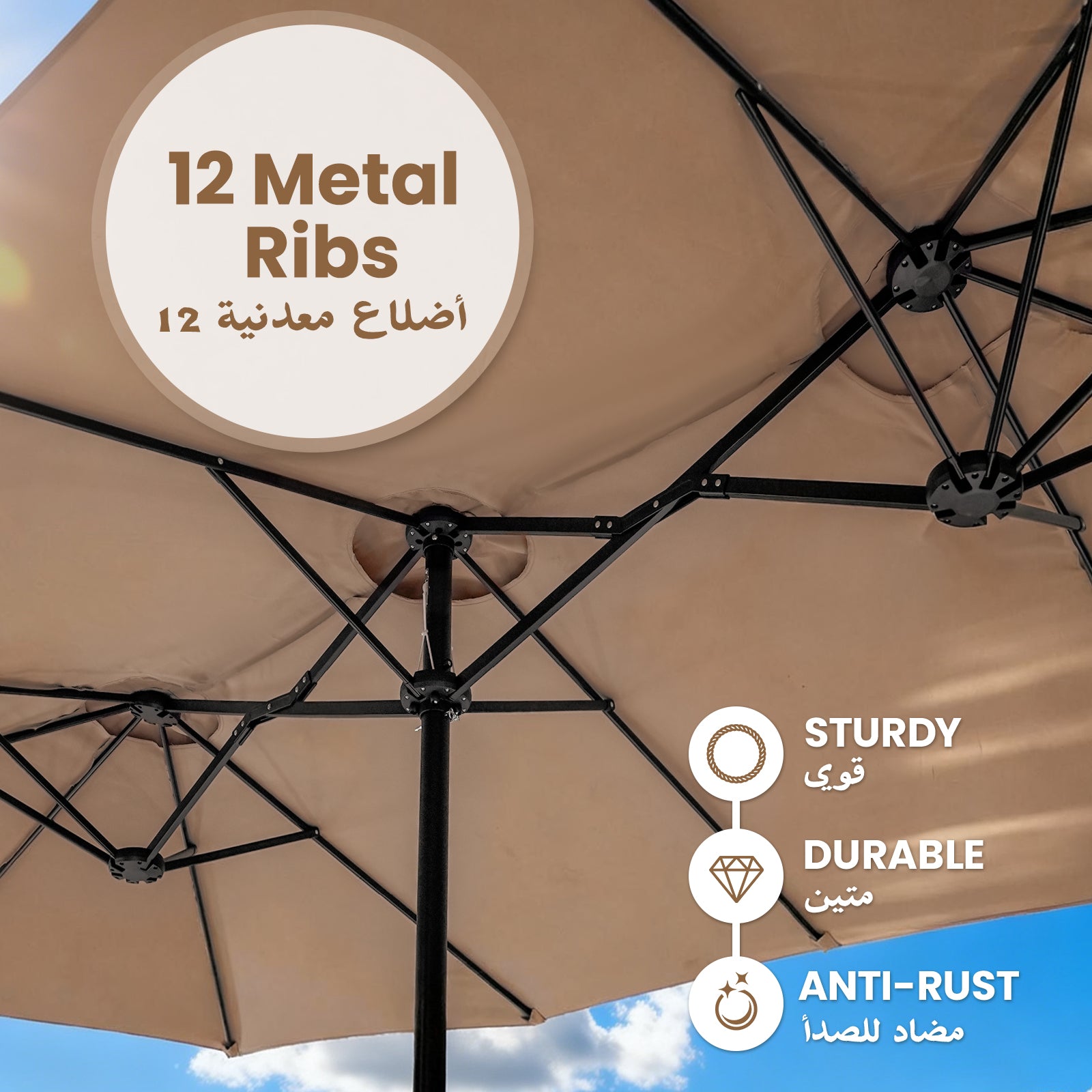 GeerTop 15FT Double-Sided Patio Umbrella
