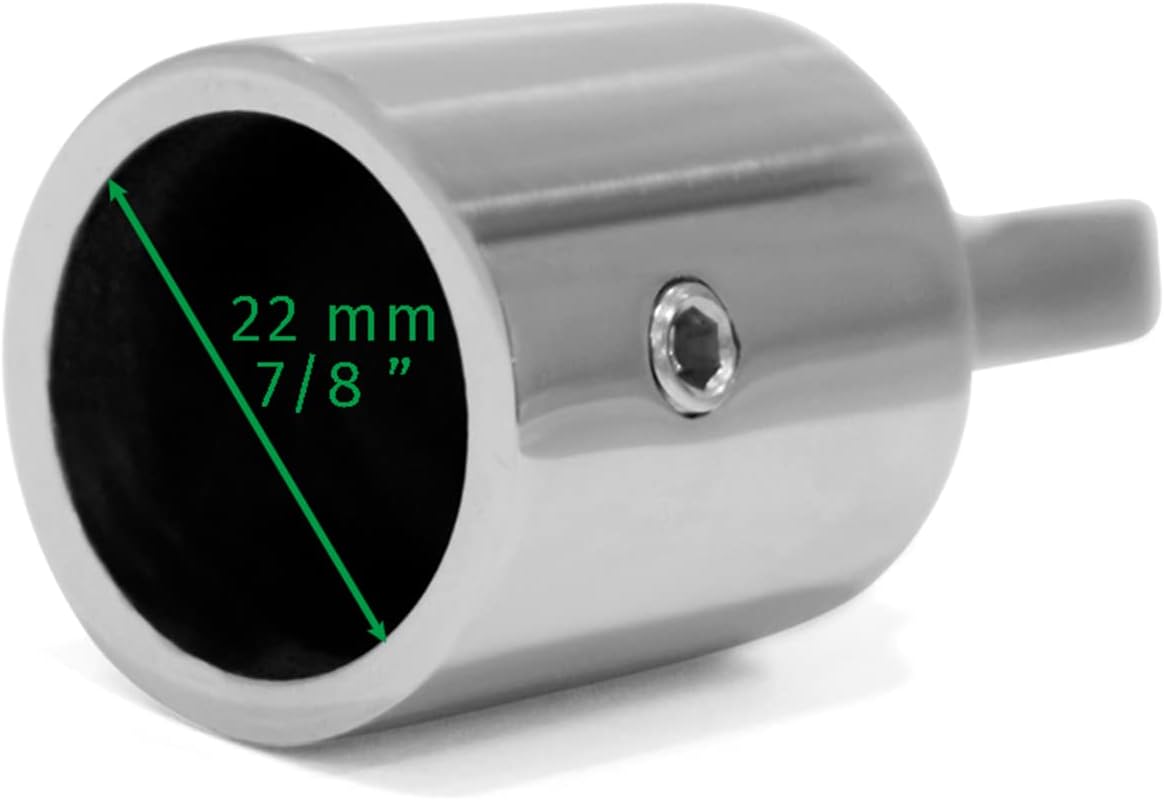 2 PCS Bimini Top Cap External Eye End Boat Fittings Stainless Steel Marine Hardware, Fits 7/8 inches OD Round Tubing