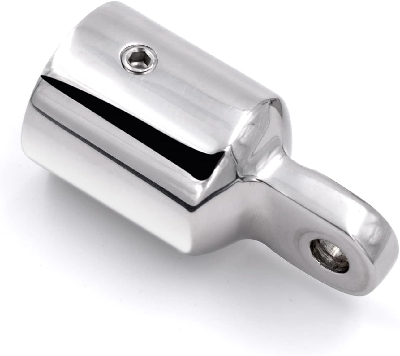2 PCS Bimini Top Cap External Eye End Boat Fittings Stainless Steel Marine Hardware, Fits 7/8 inches OD Round Tubing