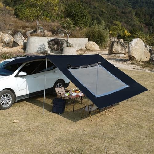 HipierFx 10x16 ft Car Side Awning Camping Tarp with Screen Window