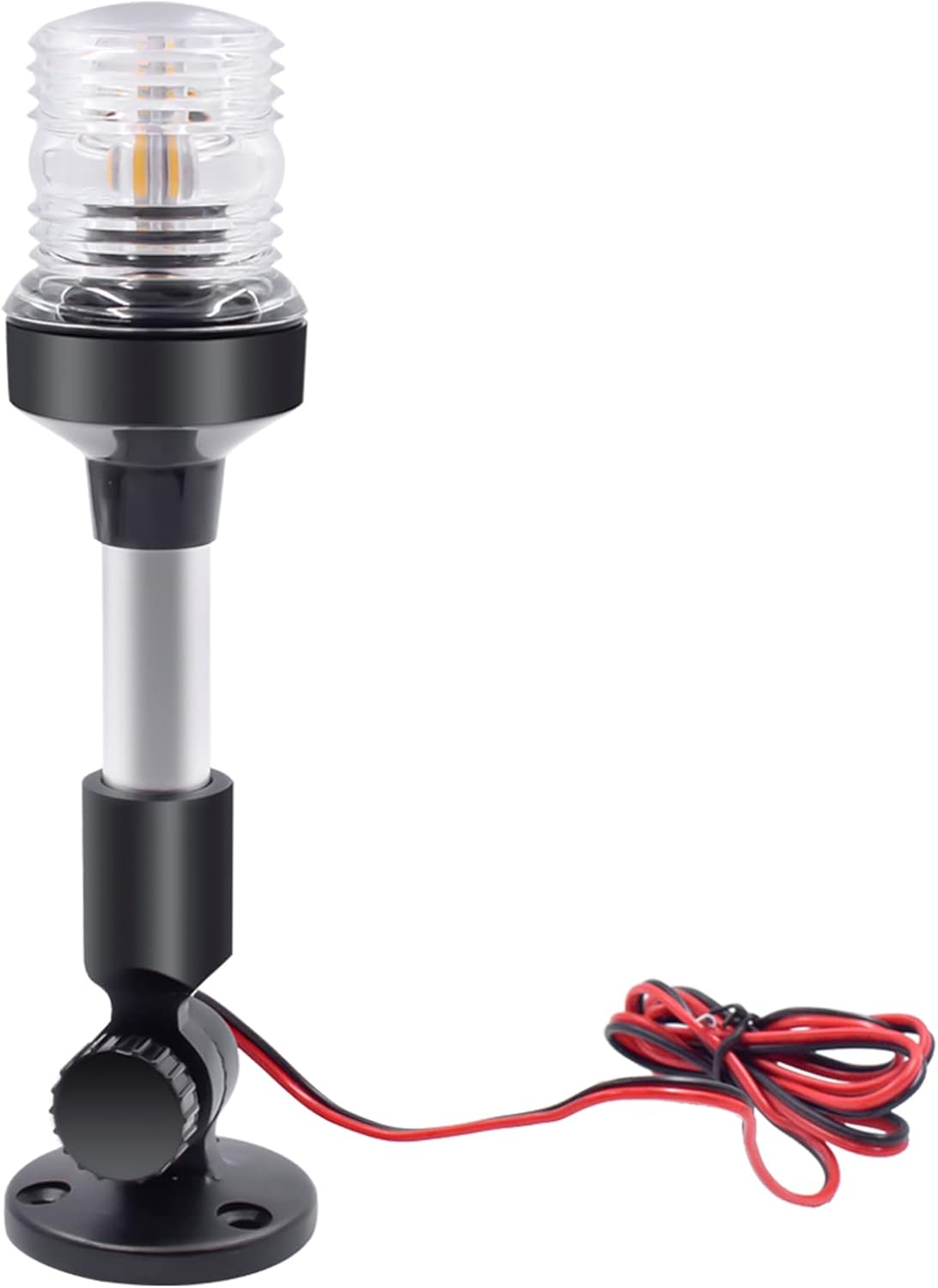 9 Inches Led Stern Lights for Boats, 180° Fold Down Adjustable Boat Anchor Light, All Around 360° White Pontoon Stern Light, 12-24V IP66 Waterproof Boat Navigation Light