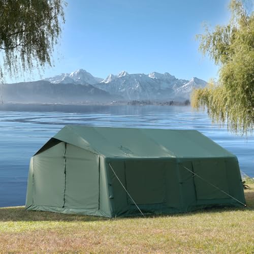 WaldWander 8-12 Person Inflatable Camping Tent with Stove Jack and Rainfly