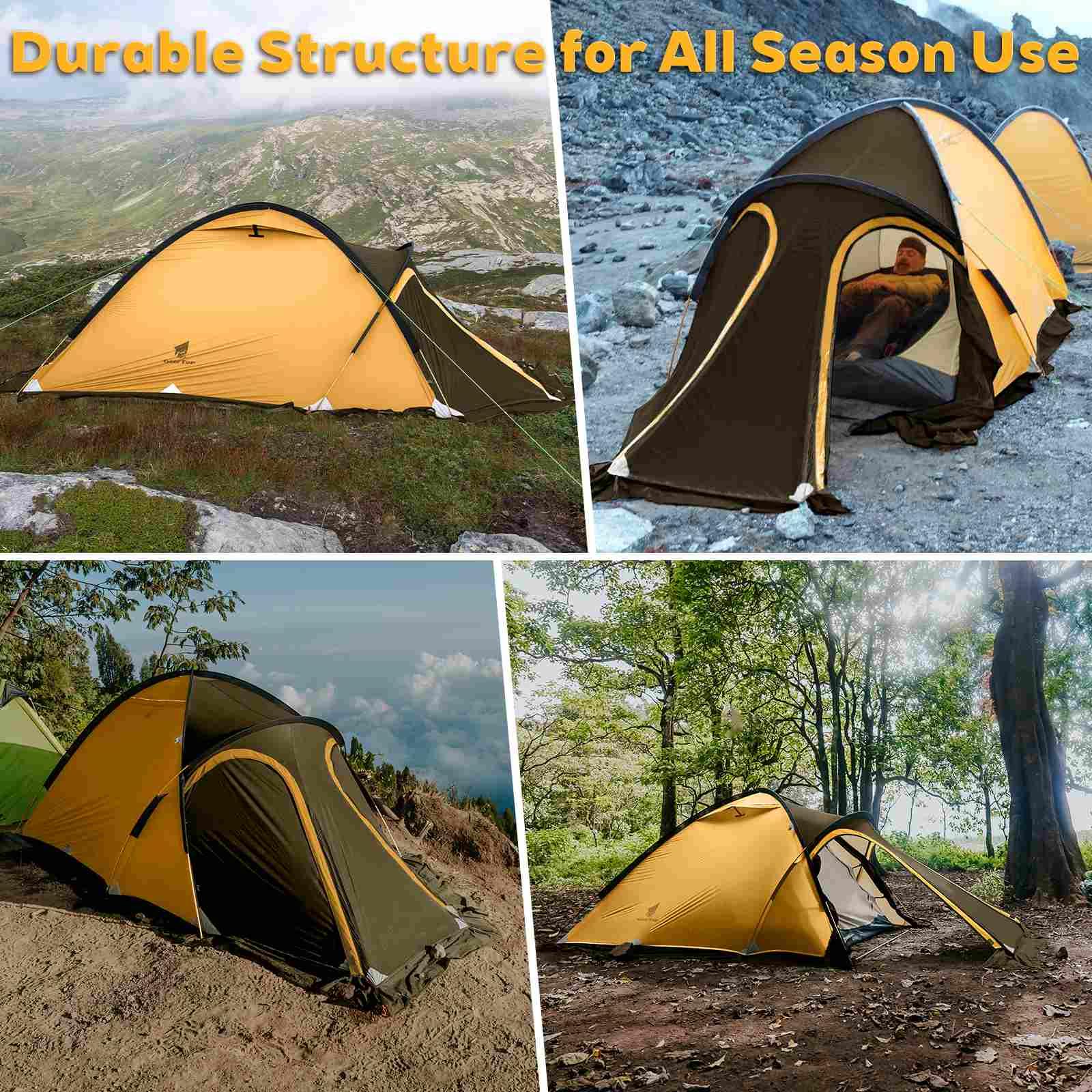 2 person mountaineering tent GEERTOP Navigator 2-Person 4-Season Waterproof Mountaineering Tent Orange