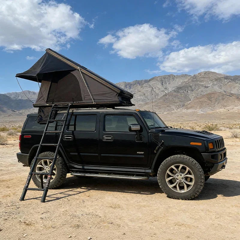 hard top roof top tent GeerTop 3-4 Person Aluminium Triangle Hard Shell Rooftop Tent, Rooftop tent without Tarp / 210×142×150CM
