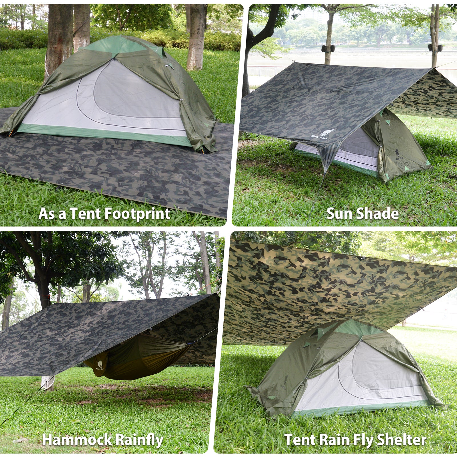 GeerTop Swallowtail Forked Tail Tarp Waterproof UV Resistant Durable Large