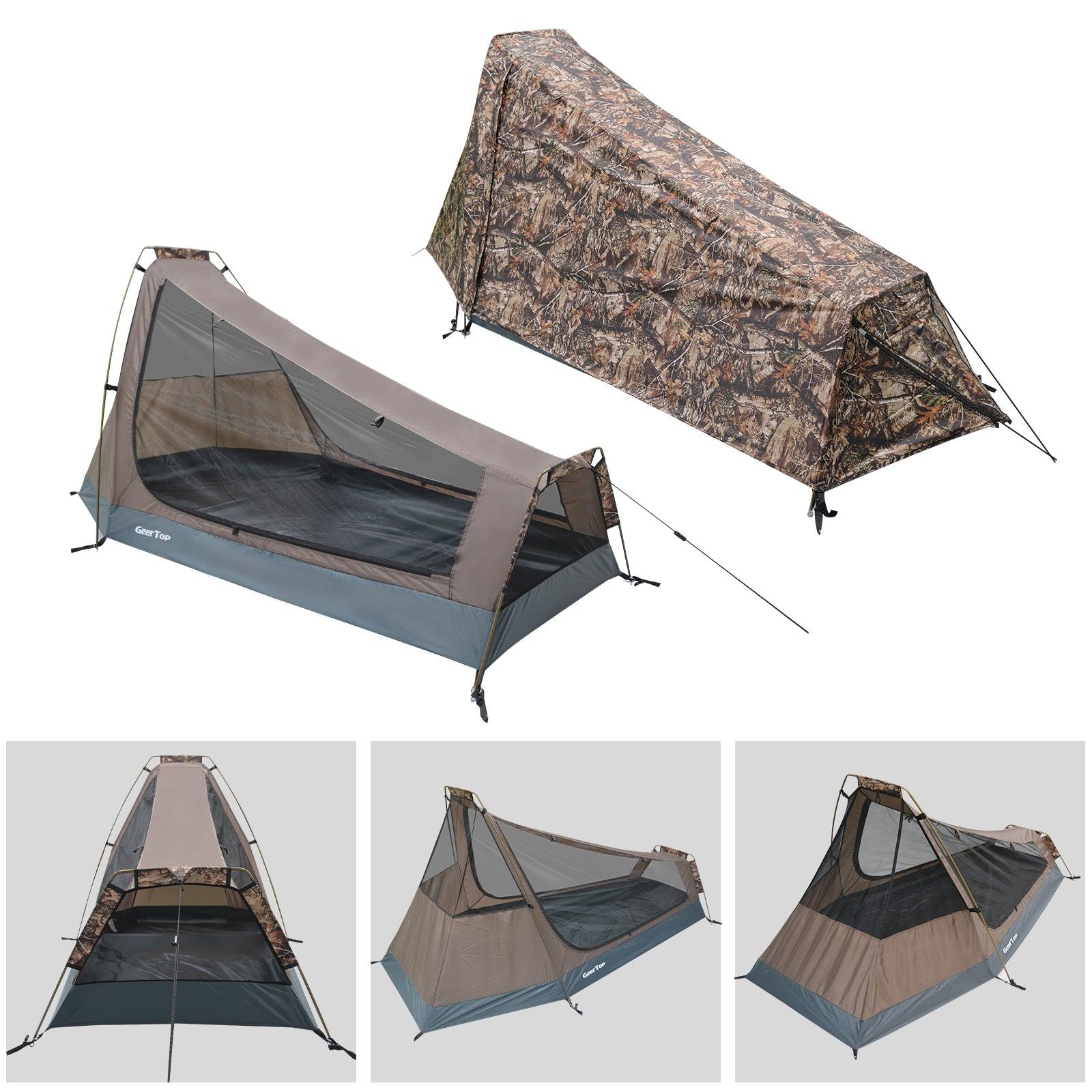geertop zelt 3 personen GEERTOP 1 Person Bivy Tent – Lightweight Waterproof for Campingng, Regular - 84"L × 39"W × 36"H