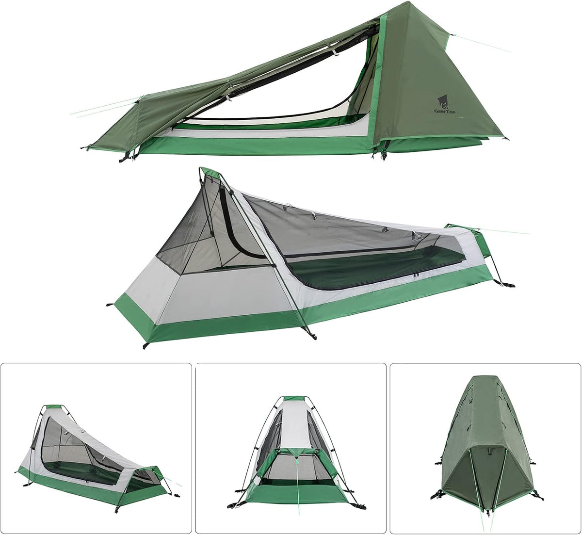 Geertop Blazer Army Green 1 Person 3 Season Bivy Tent