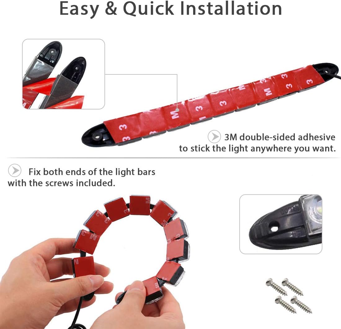 Marine Navigation Lights Green and Red LED Lights Navigation Lights LED Strip Lights Boat Light Bow Side Port Starboard IP67 Waterproof for Boating Fishing Yacht, Pontoons, Chandlery Boat