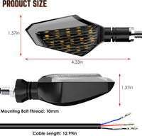 Universal Motorcycle LED Turn Signals – 12V Amber/Red Blinkers (Pack of 2) - GeerTop Outdoor