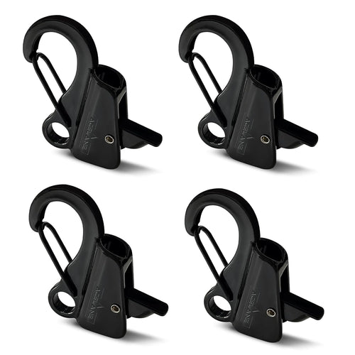 4 Pack Boat Fender Clips Quick Release, Stainless Steel Boat Bumper Hangers for Boat Rail Boat Docking, Black