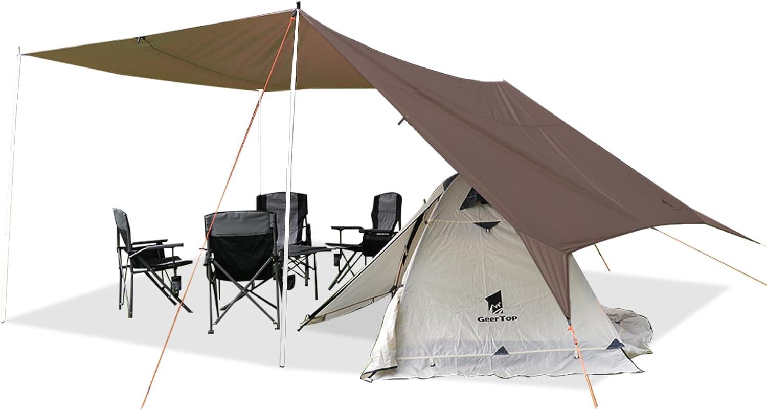 tarp wasserdicht GEERTOP Brown Swallowtail Forked Tail Tarp Waterproof UV Resistant Durable
