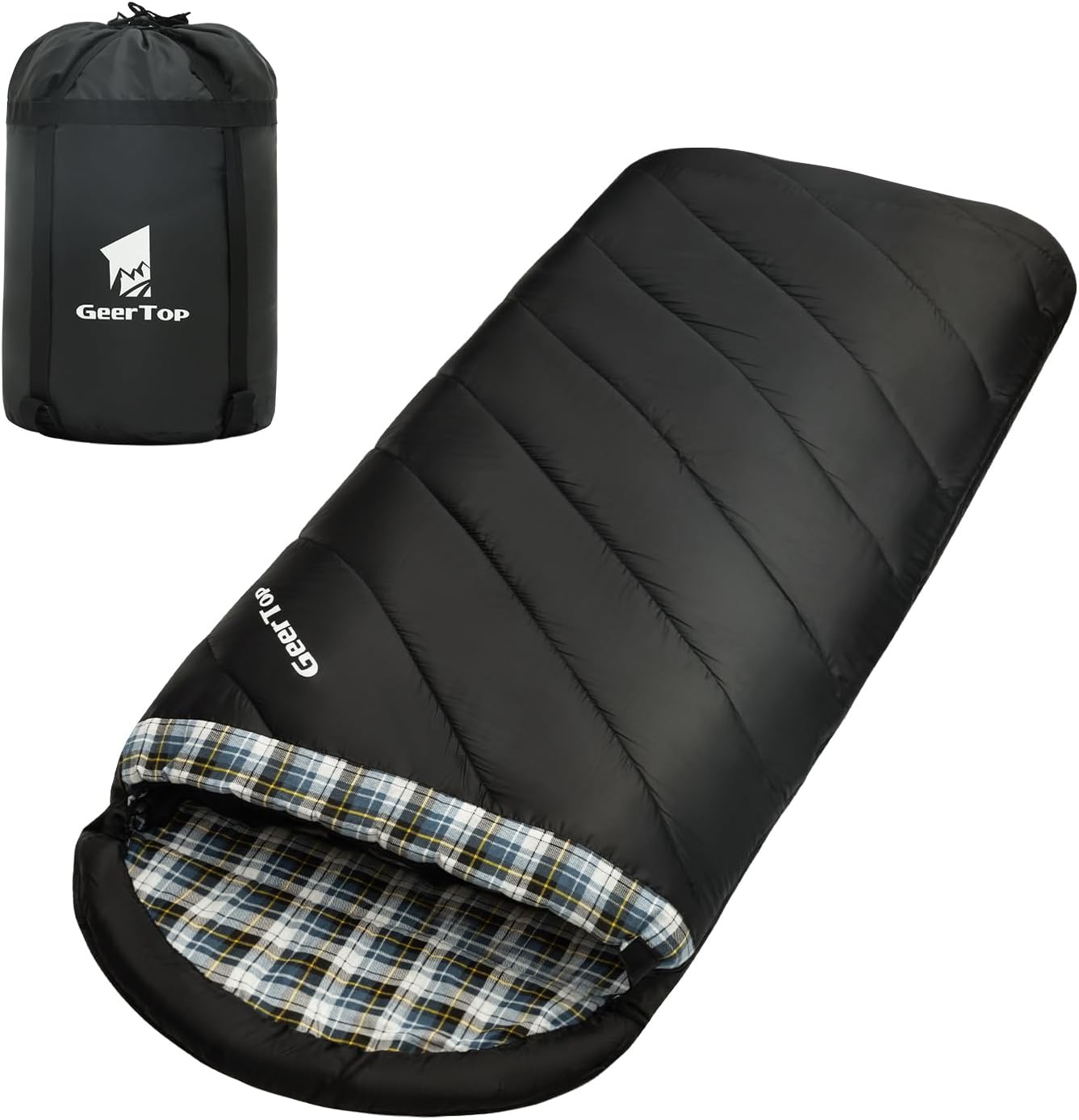 GeerTop Flannel Sleeping Bag for Adults XXL 23 - 41°F