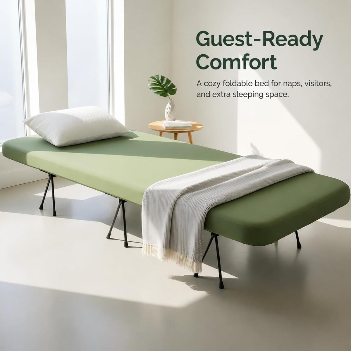 2 Person Camping Cot with Mattress 820 lb Capacity