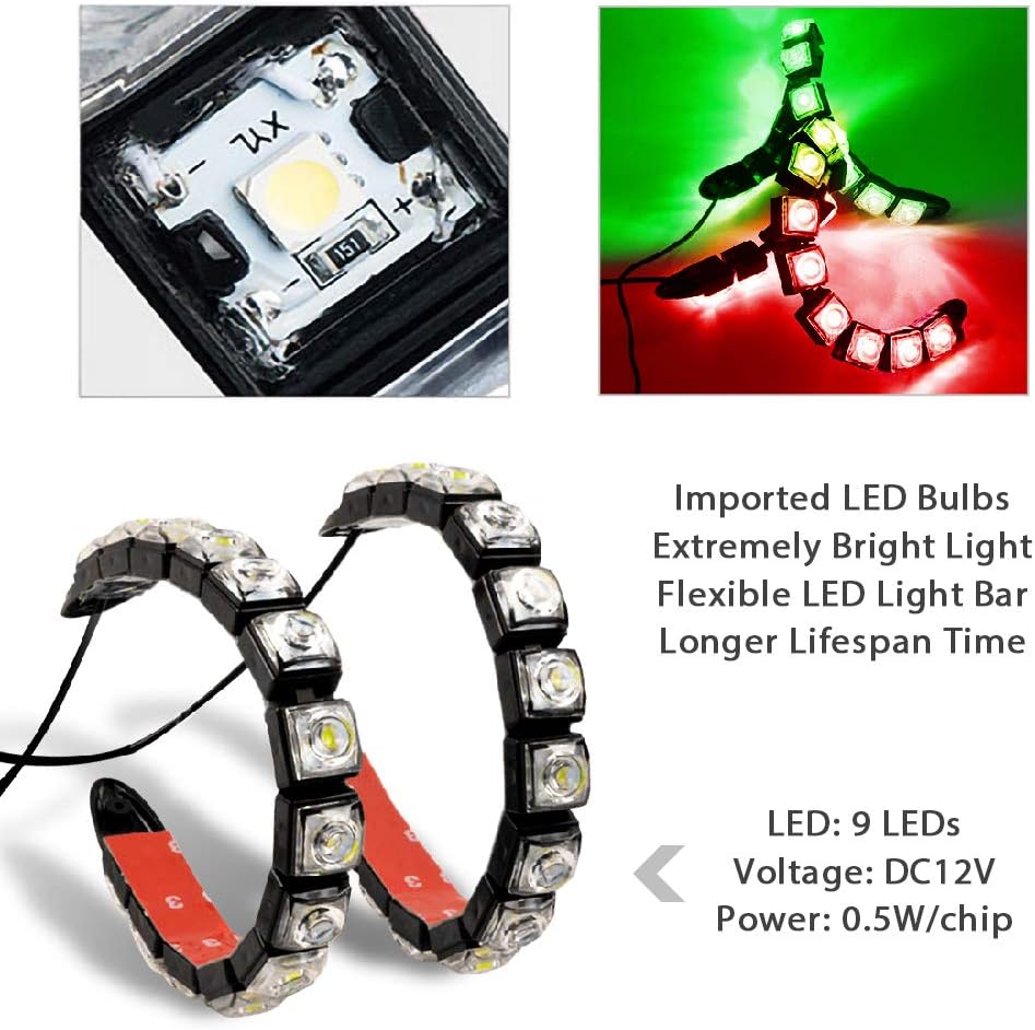 Marine Navigation Lights Green and Red LED Lights Navigation Lights LED Strip Lights Boat Light Bow Side Port Starboard IP67 Waterproof for Boating Fishing Yacht, Pontoons, Chandlery Boat