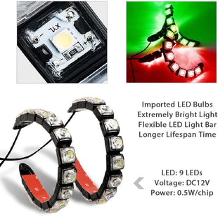 Marine Navigation Lights Green and Red LED Lights Navigation Lights LED Strip Lights Boat Light Bow Side Port Starboard IP67 Waterproof for Boating Fishing Yacht, Pontoons, Chandlery Boat