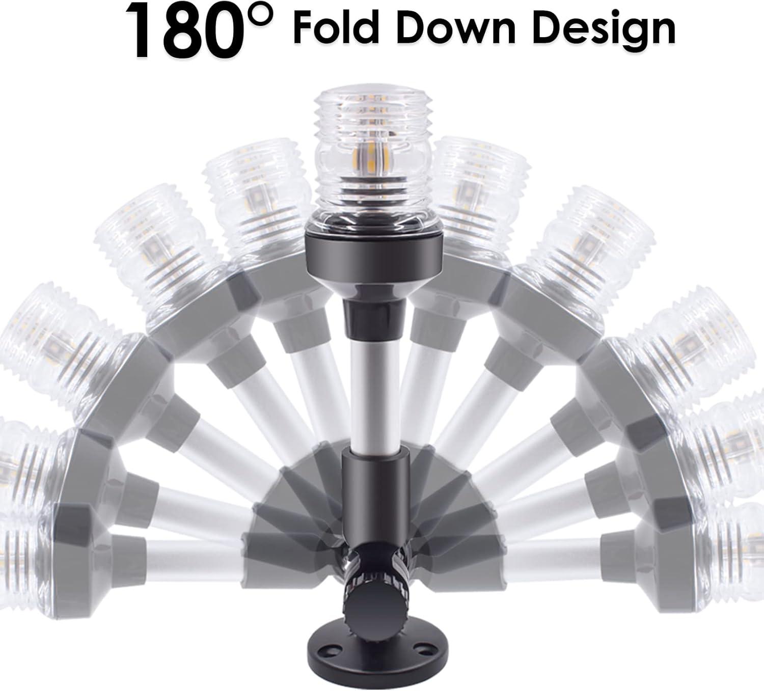 9" LED Boat Stern Light - 360° White, 12-24V, IP66 - GeerTop Outdoor