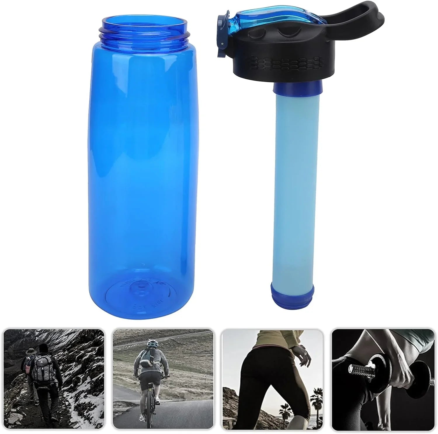 650ml Water Purification Camping Water Bottle