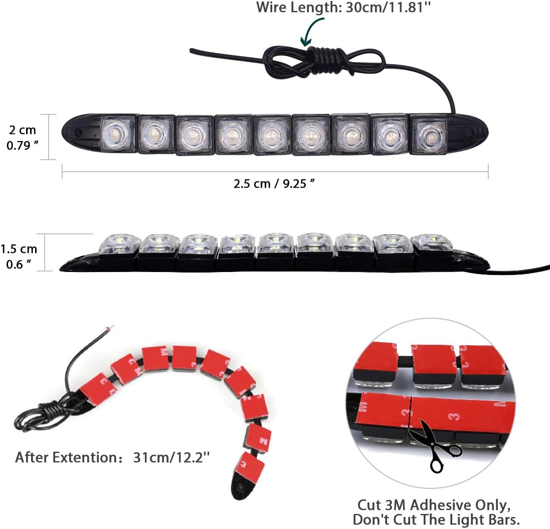 Marine Navigation Lights Green and Red LED Lights Navigation Lights LED Strip Lights Boat Light Bow Side Port Starboard IP67 Waterproof for Boating Fishing Yacht, Pontoons, Chandlery Boat