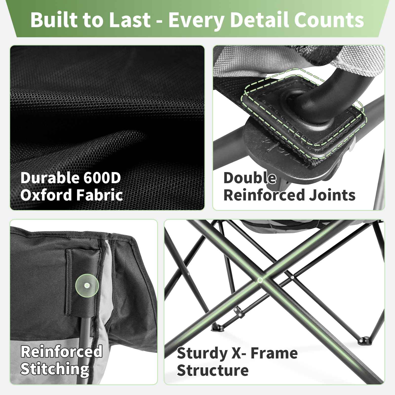 GEERTOP Oversized Camping Chair with Removable Footrest