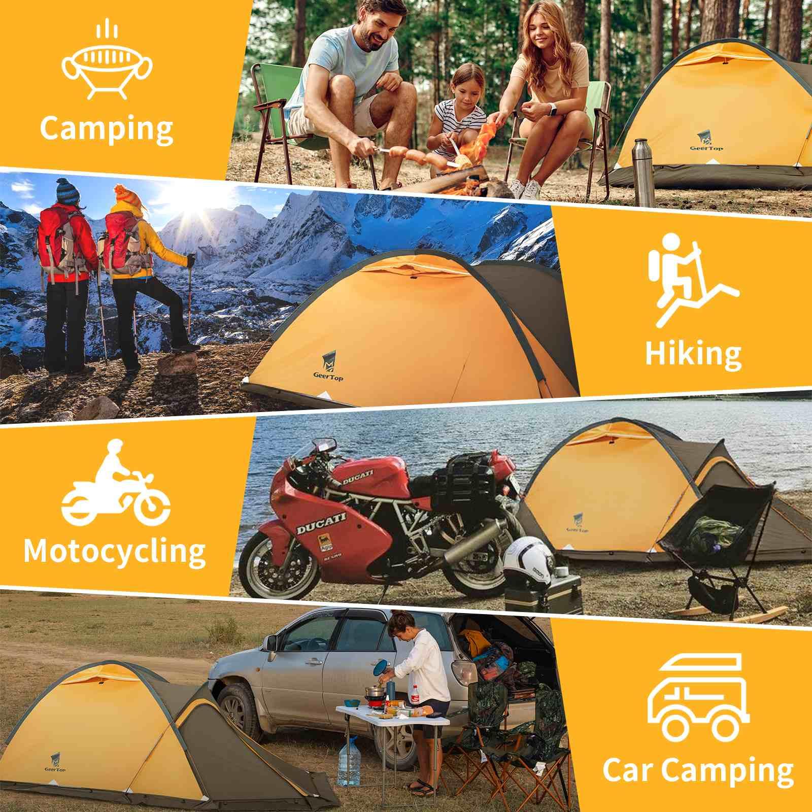 gear top tent GEERTOP Navigator 2-Person 4-Season Waterproof Mountaineering Tent Orange