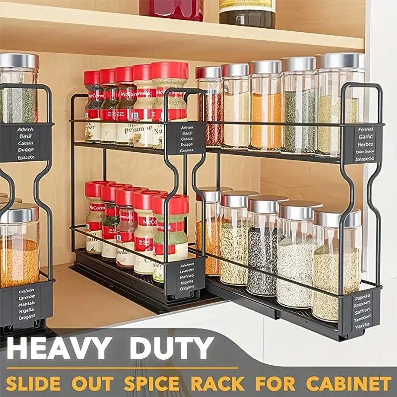 Dual-Glide Spice Rack Organizer - GeerTop Outdoor