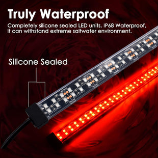 LED Boat Lights Navigation Light [84 LEDs Per Strip] Dual Row Marine Bow Light Sidelights 12V IP68 Waterproof for Pontoon Kayak Yacht Fishing Boat - 1 Pair, Red & Green