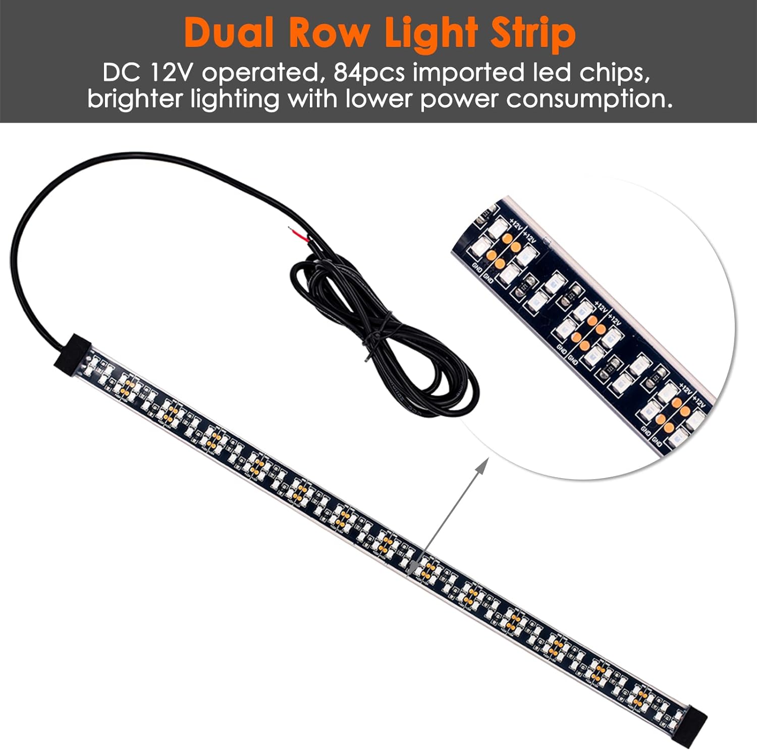 LED Boat Lights Navigation Light [84 LEDs Per Strip] Dual Row Marine Bow Light Sidelights 12V IP68 Waterproof for Pontoon Kayak Yacht Fishing Boat - 1 Pair, Red & Green