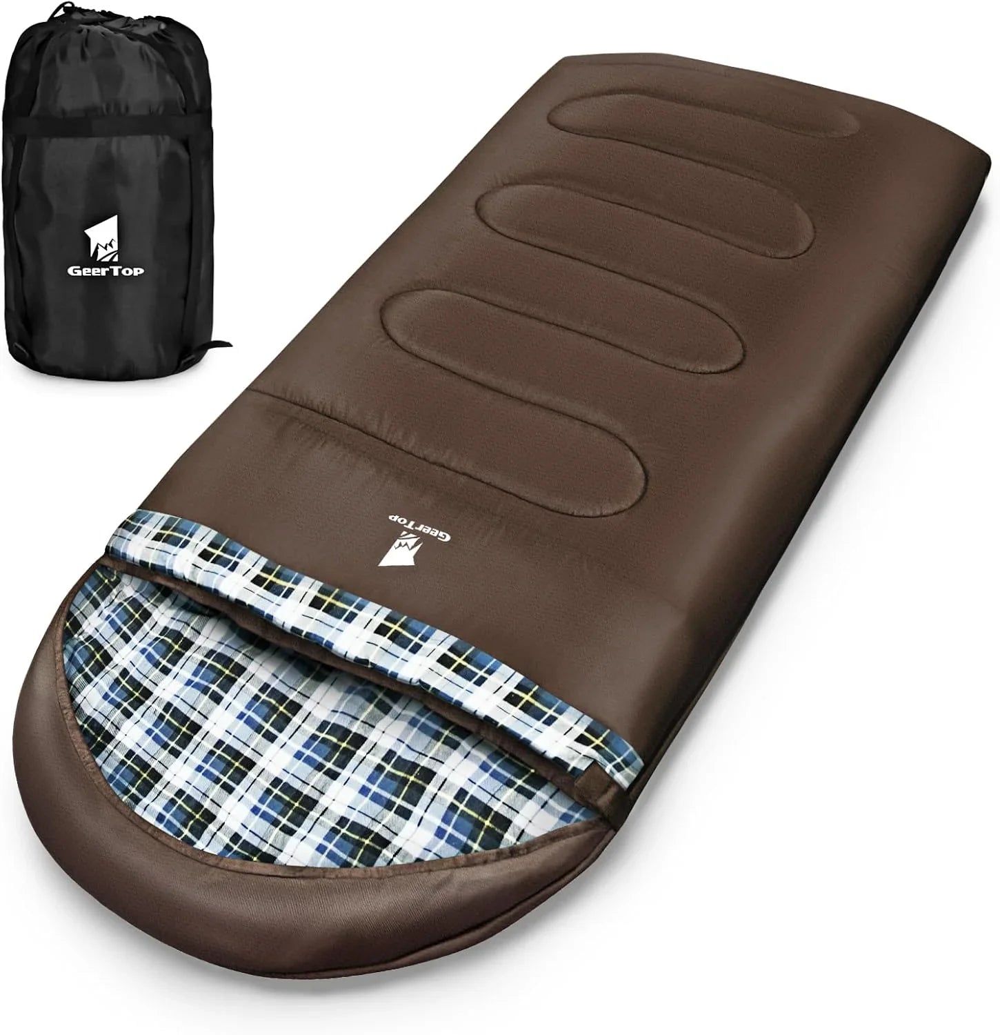 GEERTOP Plus Size Flannel 3 Person 4 Season Sleeping Bag