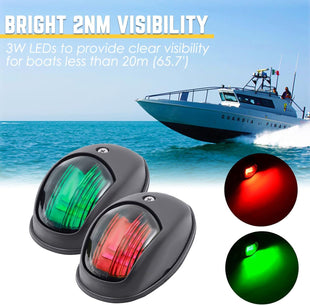 Boat Navigation Lights LED Boat Bow Light Red & Green Sidelights 12V IP65 Waterproof Marine Boat Accessories for Pontoon, Skeeter, Power Boat, Fishing Boat, Skiff…