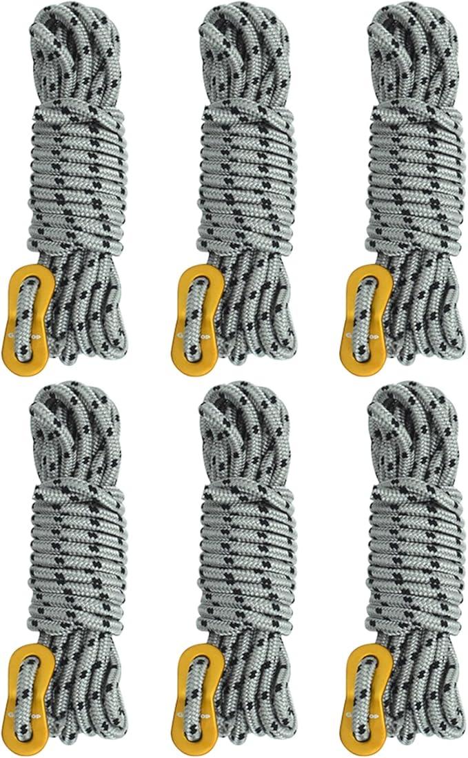 🎁 GEERTOP 5mm Ultralight Reflective Guyline Rope 6 Pack (Discount)