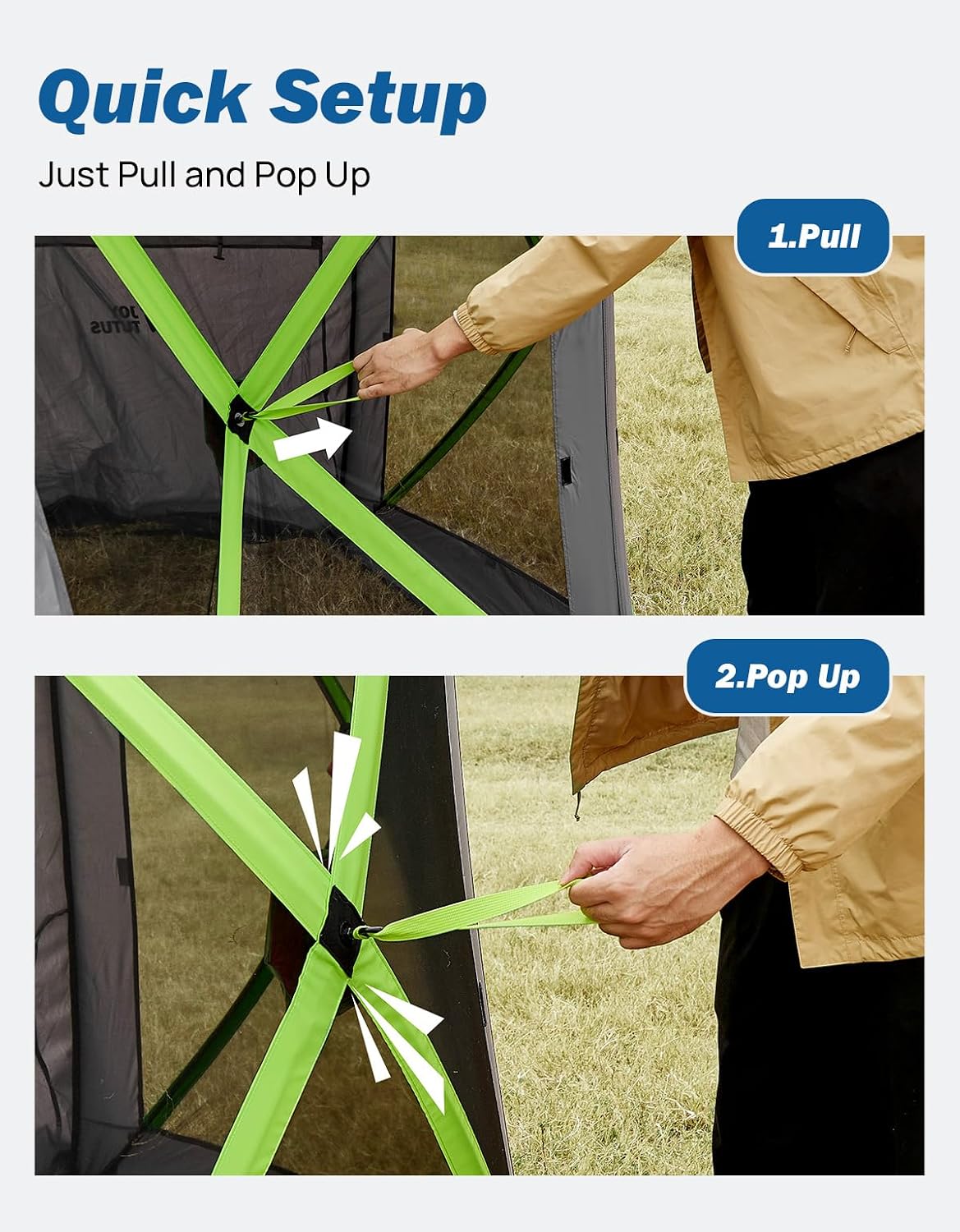 JOYTUTUS Pop up SUV Tent for Camping 2 Rooms