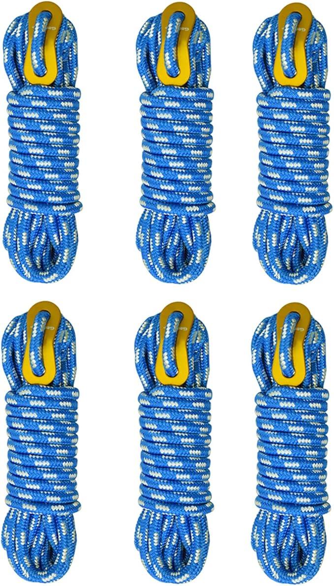 🎁 GEERTOP 5mm Ultralight Reflective Guyline Rope 6 Pack (Discount)