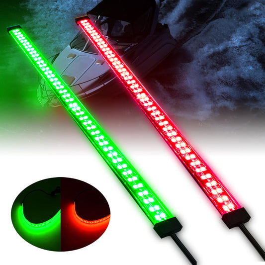 LED Boat Lights Navigation Light [84 LEDs Per Strip] Dual Row Marine Bow Light Sidelights 12V IP68 Waterproof for Pontoon Kayak Yacht Fishing Boat - 1 Pair, Red & Green