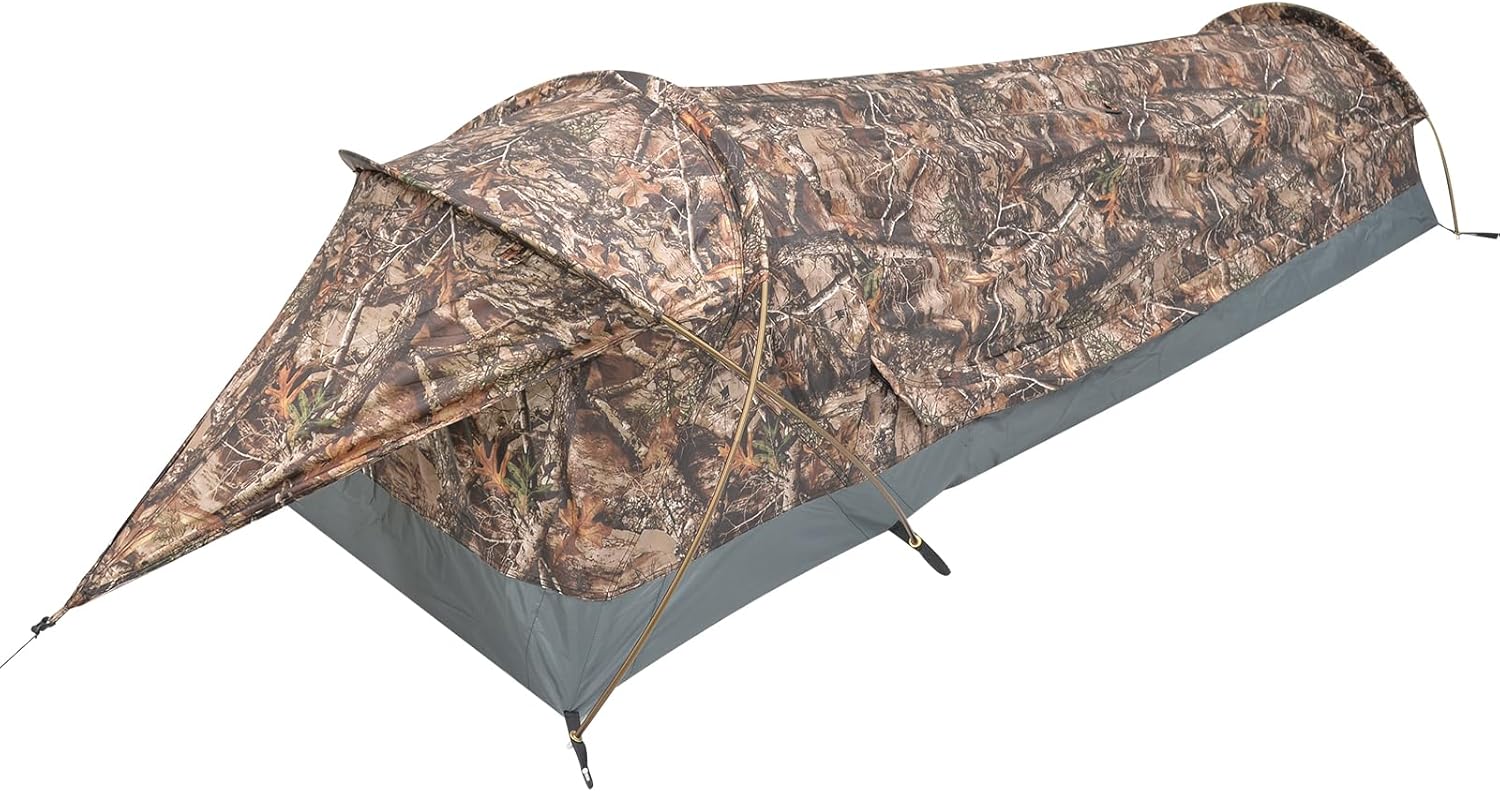 GEERTOP Ultralight Single Person Bivy Tent for Camp Waterproof 1 Man Tent for Camping Hiking Backpacking Hunting Outdoor Survival Gear - Easy Set Up