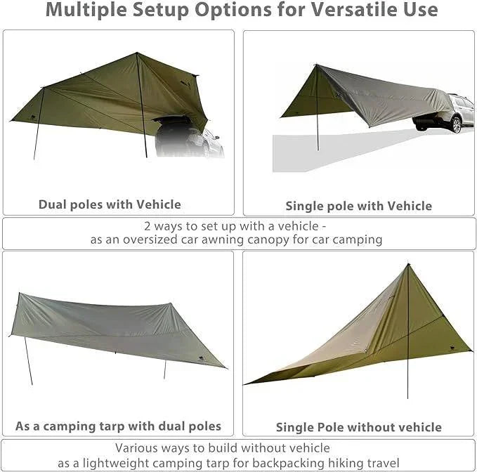snugpak all weather tarp GEERTOP Shelter Car Awning Camping Tarp With Light