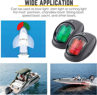 LED Boat Bow Navigation Lights - Red/Green Sidelights, 12V, IP65 - GeerTop Outdoor