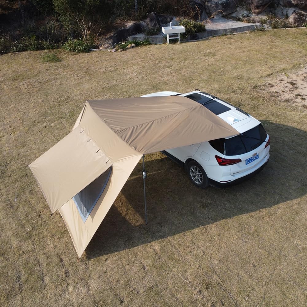 HipierFx 10x16 ft Car Side Awning Camping Tarp with Screen Window