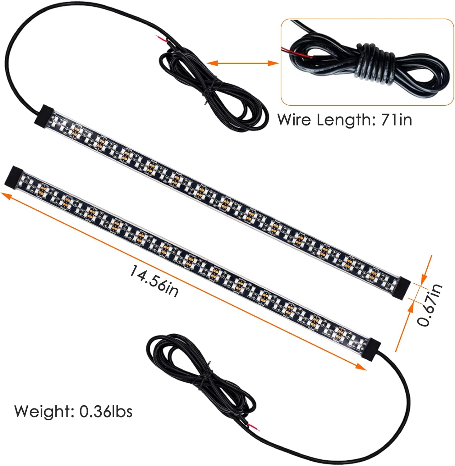 LED Boat Lights Navigation Light [84 LEDs Per Strip] Dual Row Marine Bow Light Sidelights 12V IP68 Waterproof for Pontoon Kayak Yacht Fishing Boat - 1 Pair, Red & Green