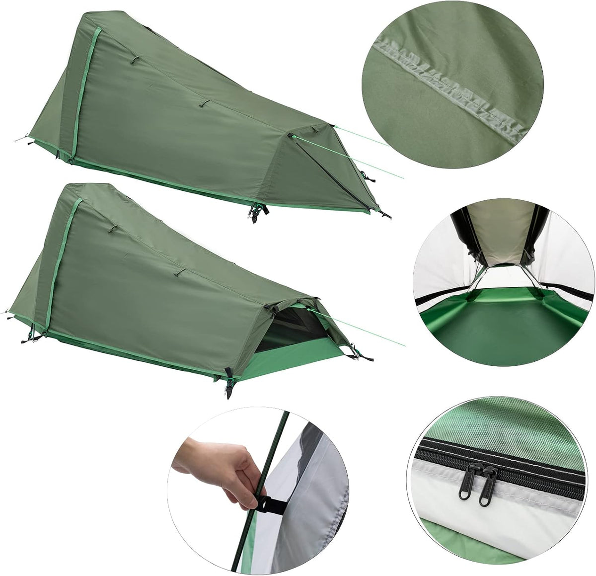 Geertop Blazer Army Green 1 Person 3 Season Bivy Tent