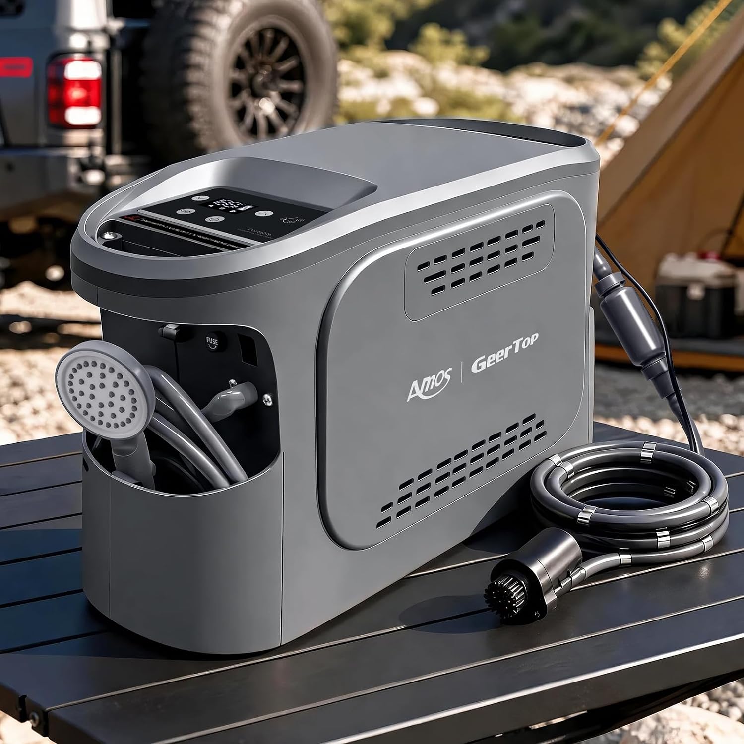 GEERTOP AMOS Portable Propane Water Heater for Camping Grey